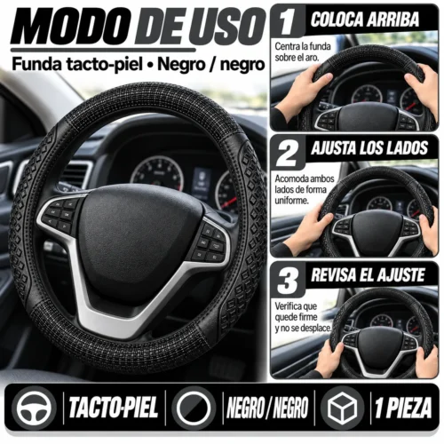 FUNDA TACTO-PIEL DE  CERO OLORES NEGRO/NEGRO