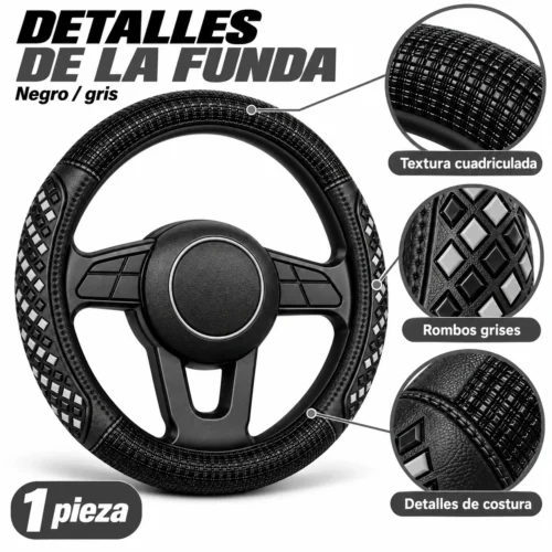 FUNDA TACTO-PIEL DE  CERO OLORES NEGRO/GRIS