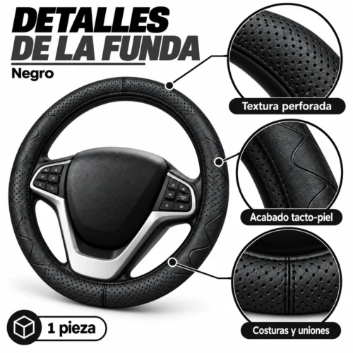 FUNDA TACTO-PIEL DE  CERO OLORES NEGRO