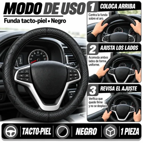 FUNDA TACTO-PIEL DE  CERO OLORES NEGRO