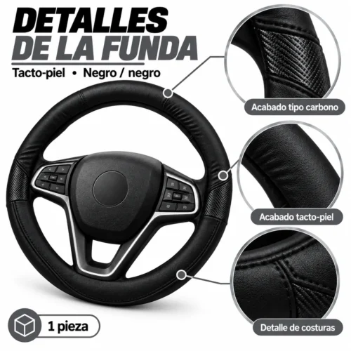 FUNDA TACTO-PIEL DE  CERO OLORES NEGRO/NEGRO