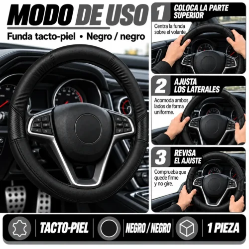 FUNDA TACTO-PIEL DE  CERO OLORES NEGRO/NEGRO