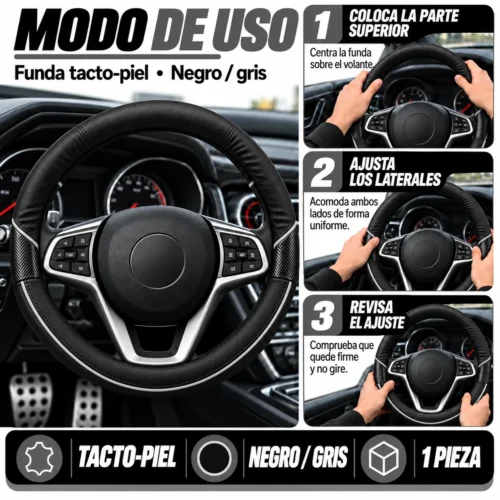 FUNDA TACTO-PIEL DE  CERO OLORES NEGRO/GRIS