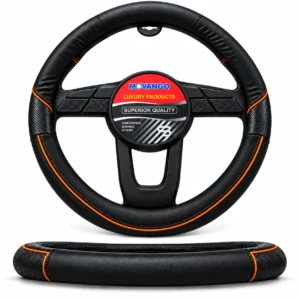 HT018BK-ORG-1 FUNDA TACTO-PIEL DE CERO OLORES NEGRO/NARANJA