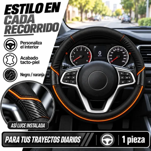 FUNDA TACTO-PIEL DE  CERO OLORES NEGRO/NARANJA