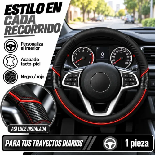 FUNDA TACTO-PIEL DE  CERO OLORES NEGRO/ROJO
