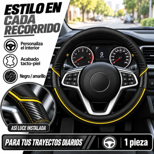 FUNDA TACTO-PIEL DE  CERO OLORES NEGRO/AMARILLO