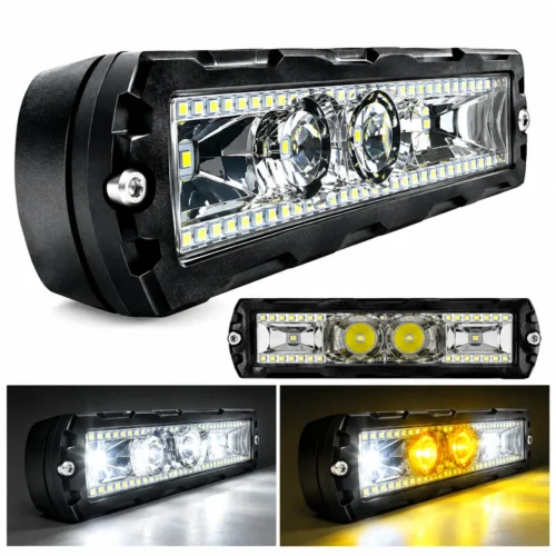 FARO DE LED BICOLOR + REFLECTOR CUERPO METÁLICO LUZ FIJA Y MULTI-FUNCIONES 12/24V (PZA)
