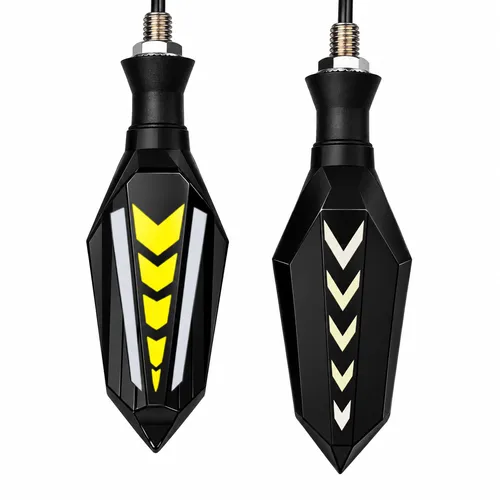 LAMPARA DIRRECCIONAL BICOLOR PARA MOTO C/24 LED FLECHAS TIPO GEL FLASH Y SECUENCIAL (PAR)