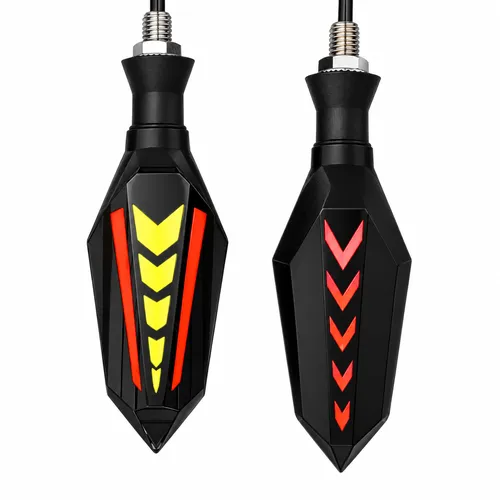 LAMPARA DIRRECCIONAL BICOLOR PARA MOTO C/24 LED FLECHAS TIPO GEL FLASH Y SECUENCIAL (PAR)