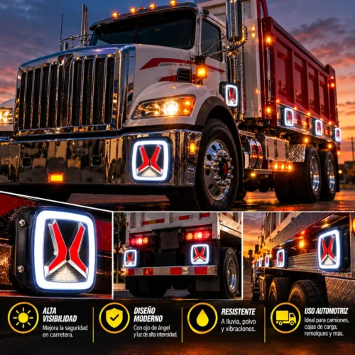 LA-PCGJ4-4 PLAFON CUADRADO CON OJO DE ANGEL 4 LEDS TIPO JEEP 12/24V MULTIFUNCIONES