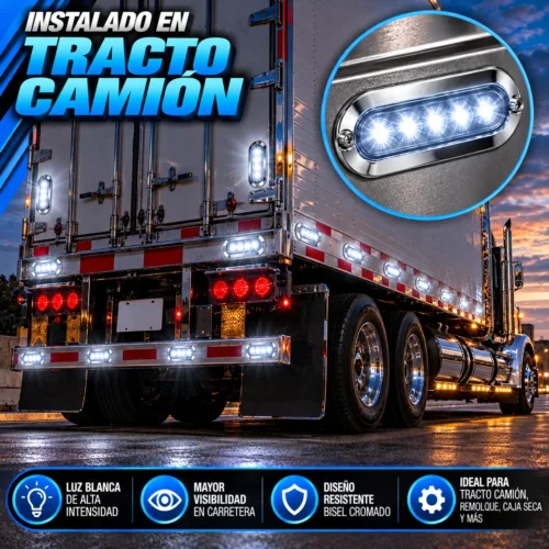 PLAFON OVALADO CON 7 LEDS, BISEL CROMADO, CON FUNCIÓN DE ESTROBO BLANCO