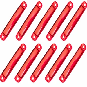 PLAFON OVALADO CON 9 LEDS TIPO GEL DE PLASTICO CON FUNCIONES DE LUZ FIJA ROJO 10 X 1.6 CM X 1.6 CM. 10 PIEZAS POR BOLSA. (BOLSA 10 PZA)