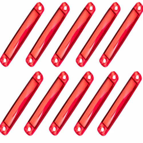 PLAFON OVALADO CON 9 LEDS TIPO GEL DE PLASTICO CON FUNCIONES DE LUZ FIJA ROJO 10 X 1.6 CM X 1.6 CM. 10 PIEZAS POR BOLSA. (BOLSA 10 PZA)