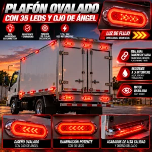PLAFON OVALADO CON 35 LEDS, OJO DE ÁNGEL TIPO GEL CON FUNCI+ON DE FLUJO (PIEZA)