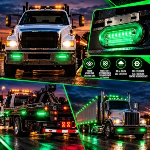 PLAFON OVALADO 7 LEDS CON GEL MULTIFUNCIONES 10-30V VERDE (PIEZA)