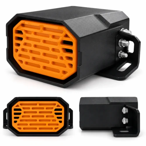 ALARMA DE REVERSA DE USO RUDO 15WATTS SONIDO BABY SHARK , TROMPETAS Y ESPADAS LASER (PZA)