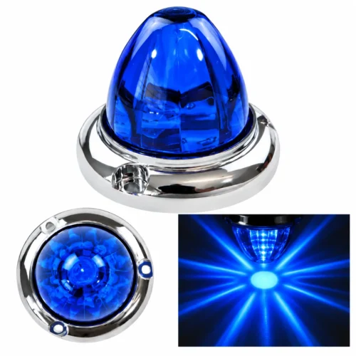 PLAFON UNIVERSAL WATERMELON 2.5" BASE PLANA LUZ FRONTAL FIJA Y ESTROBO 12/24V AZUL (PZA)