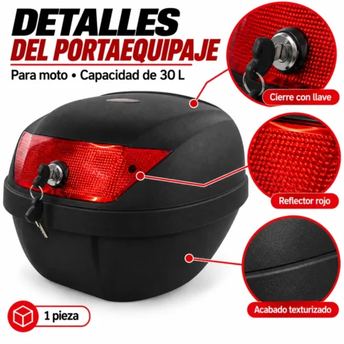 PORTA EQUIPAJE PARA MOTOS DE 30L (PIEZA)
