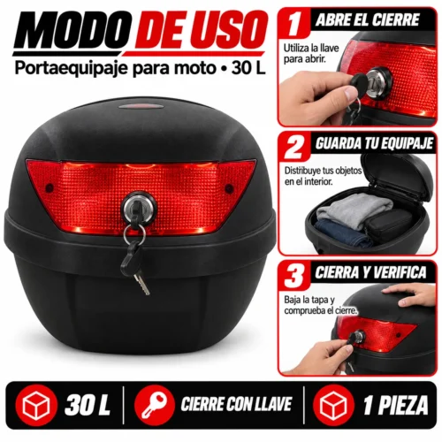 PORTA EQUIPAJE PARA MOTOS DE 30L (PIEZA)