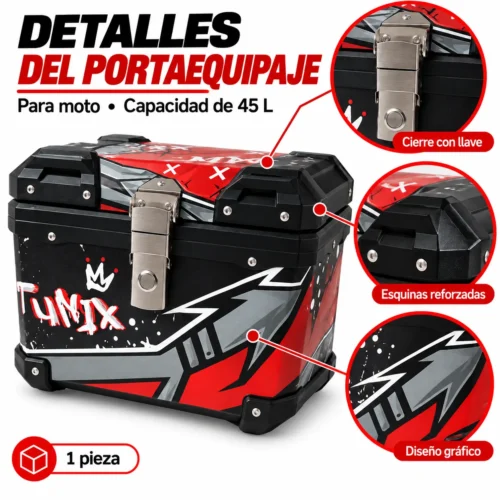 PORTA EQUIPAJE PARA MOTOS CON DISEÑO DE 45L (Pieza)