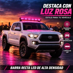 BARRA RECTA LED DE ALTA DENSIDAD / 6 MODULOS / ROSA
