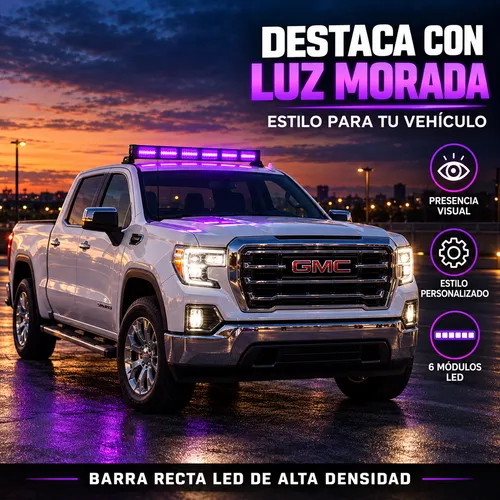 BARRA RECTA LED DE ALTA DENSIDAD / 6 MODULOS / MORADO