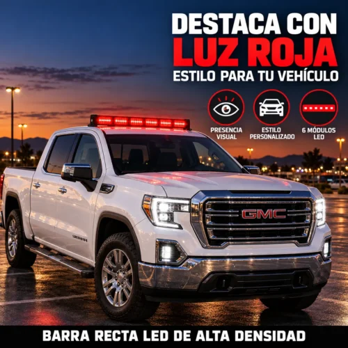 BARRA RECTA LED DE ALTA DENSIDAD / 6 MODULOS / ROJO