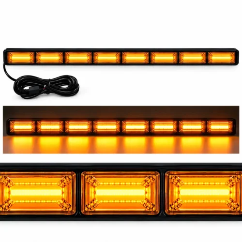 BARRA COB AMBOS LADOS VARIAS FUNCIONES 16 MODULOS 160W 12/24V AMBAR (PZA)