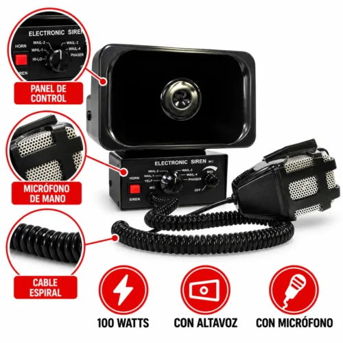 SIRENA PROFESIONAL C/ALTAVOZ 100 WATTS. (PIEZA)
