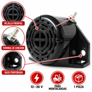 SIRENA DE REVERSA PARA MONTACARGAS 12-36V (PIEZA)