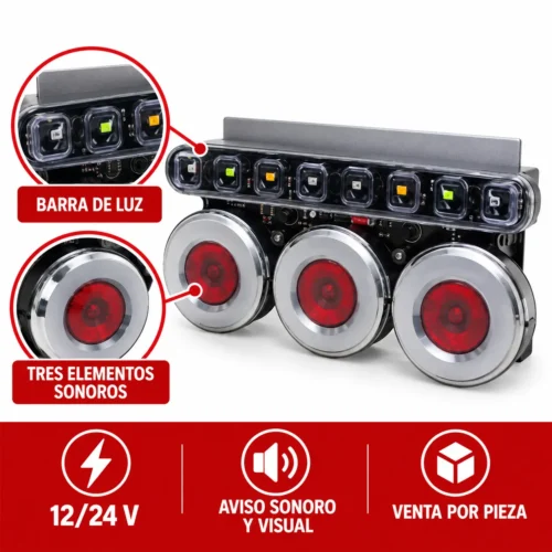 SIRENA AUTOMOTRIZ 12/24V C/LUZ (PIEZA)