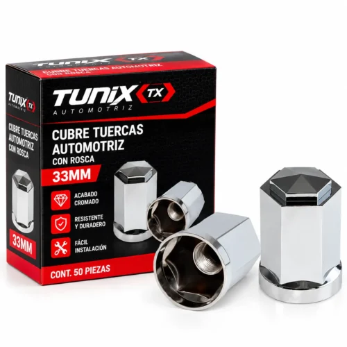 CUBRE TUERCAS AUTOMOTRIZ 33MM ROSCA 11CM LARGO (50 PZAS)