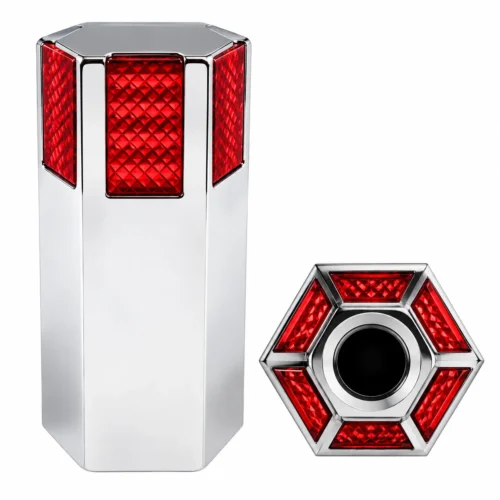 CUBRE TUERCAS PLASTICO CON ROSCA 12 CM ALTO  33MM Y REFLEJANTE ROJO (PZA)