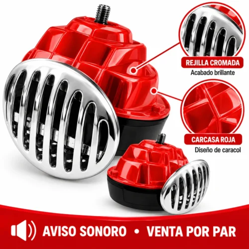 BOCINA DE CARACOL ROJA (PAR)