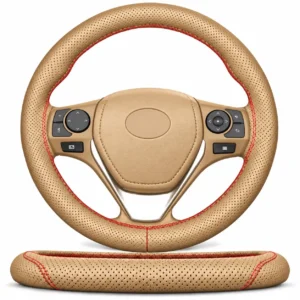 FUNDA DE VOLANTE 100% PIEL PARA COSER AUTO 38CM CAMEL
