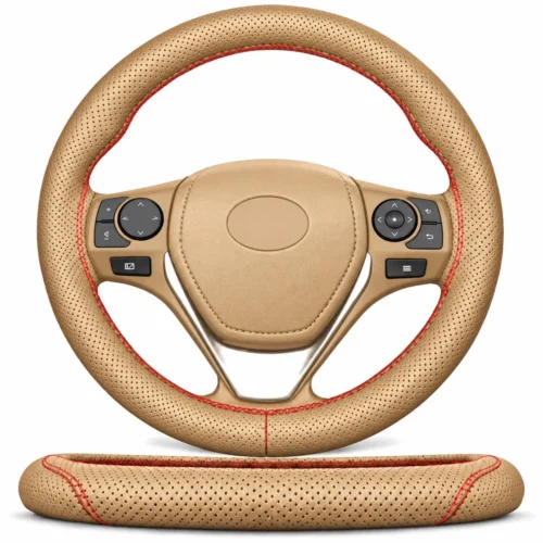 FUNDA DE VOLANTE 100% PIEL PARA COSER AUTO 38CM CAMEL