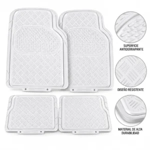 TAPETE DE VINIL ANTIDERRAPANTE 4 PIEZAS 3.2KG CLARO