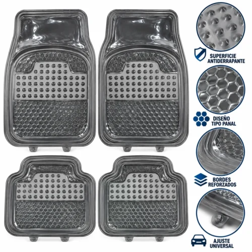 TAPETE DE VINIL 315 PANAL 4 PIEZAS 3.2KG NEGRO