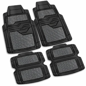TAPETE GRUESO 4 PZAS, NEGRO / CARBÓN (JUEGO)