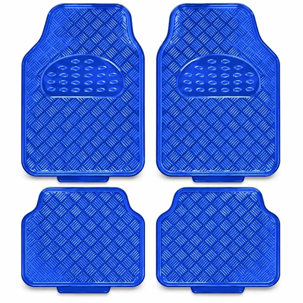 TAPETE CROMADO ECONOMICO 4 PZAS AZUL (JUEGO)