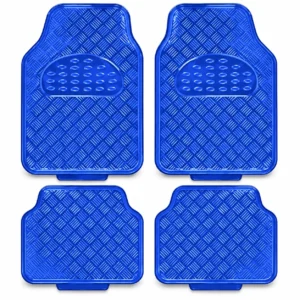 TAPETE CROMADO ECONOMICO 4 PZAS AZUL (JUEGO)