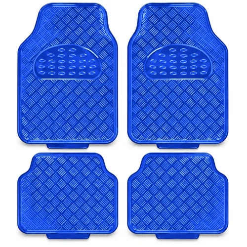 TAPETE CROMADO ECONOMICO 4 PZAS AZUL (JUEGO)