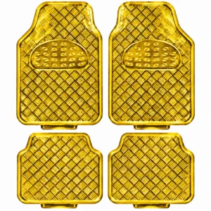TAPETE CROMADO ECONOMICO 4 PZAS AMARILLO (JUEGO)