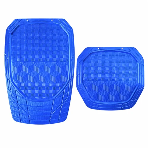 TAPETE CROMADO 4 PIEZAS TIPO CHAROLA EFECTO 3D AZUL 3 KG (JUEGO)