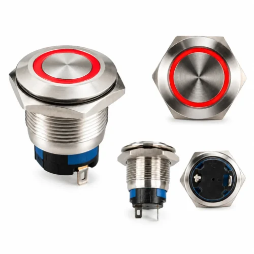 YJ-001-2:RED SWITCH UNIVERSAL BOTON ARILLO LED ROJO (PZA)