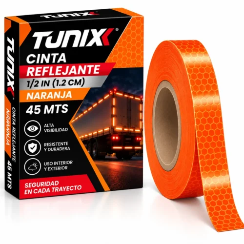 CINTA REFLEJANTE 1/2IN NARANJA 45MTS