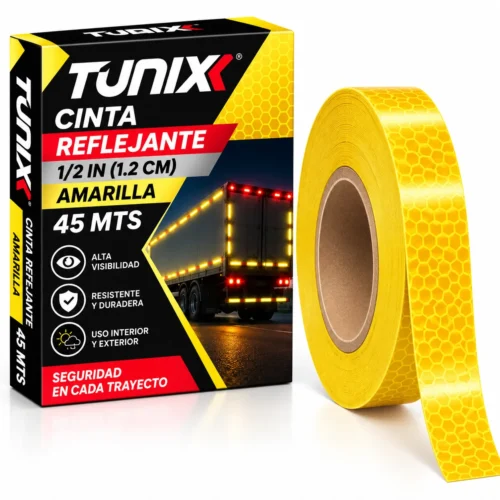 CINTA REFLEJANTE 1/2IN AMARILLA 45MTS