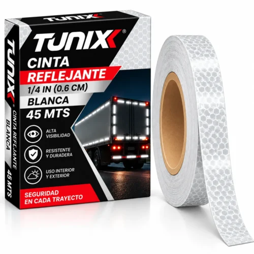 CINTA REFLEJANTE 1/4IN BLANCA 45MTS