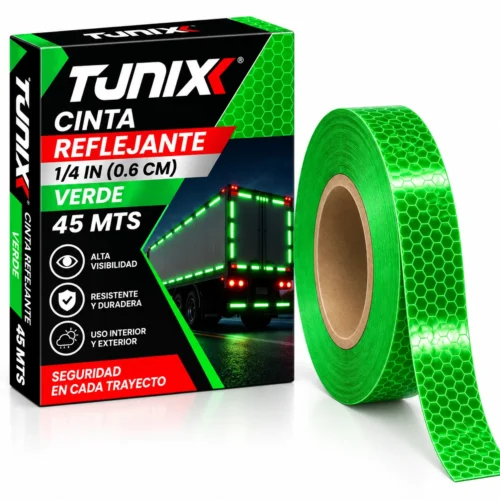 CINTA REFLEJANTE 1/4IN VERDE 45MTS